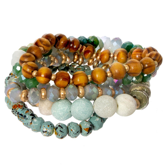 Beaded stretch bracelet set