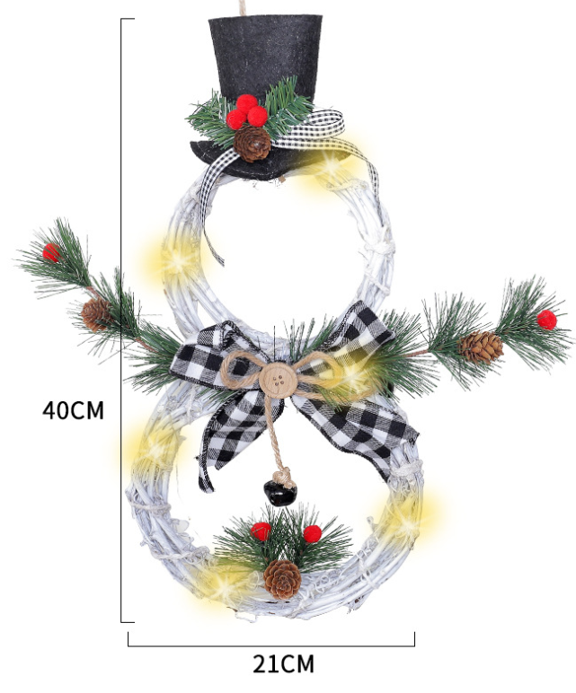 Christmas Wreath Pendant LED Lights Garland