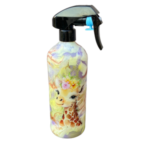 Custom Painted Giraffe Stainless Spray Bottle w/Sprayer - 16 Oz