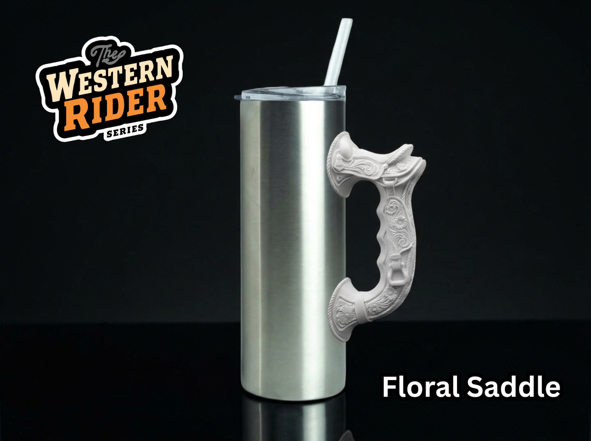 Floral Saddle Tumbler Handle 3D Printing STL – Digital Download