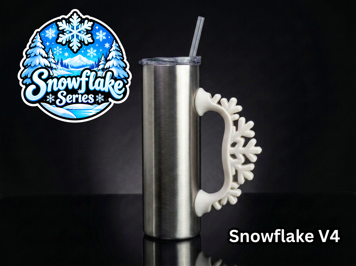 3D Printed Tumbler Handles - Multiple Designs - Snowflake Series