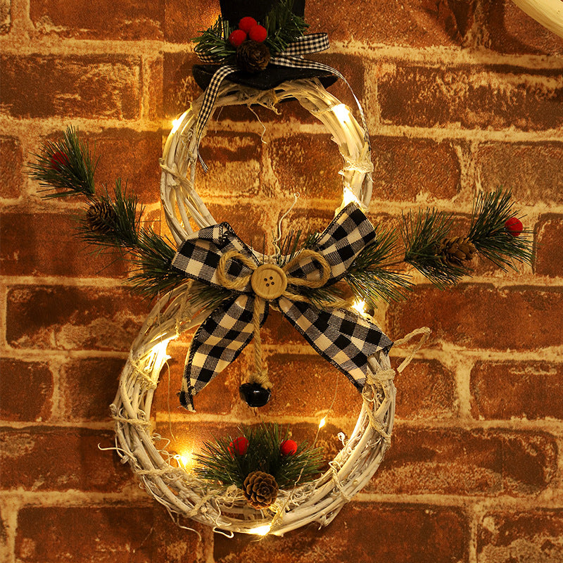 Christmas Wreath Pendant LED Lights Garland