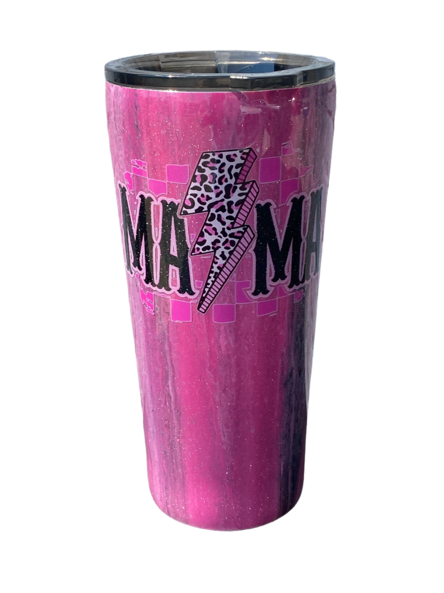 Custom Painted Mama Bolt Stainless Gradual Tumbler w/Sliding Lid and Straw- 24 Oz