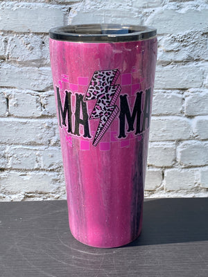 Custom Painted Mama Bolt Stainless Gradual Tumbler w/Sliding Lid and Straw- 24 Oz