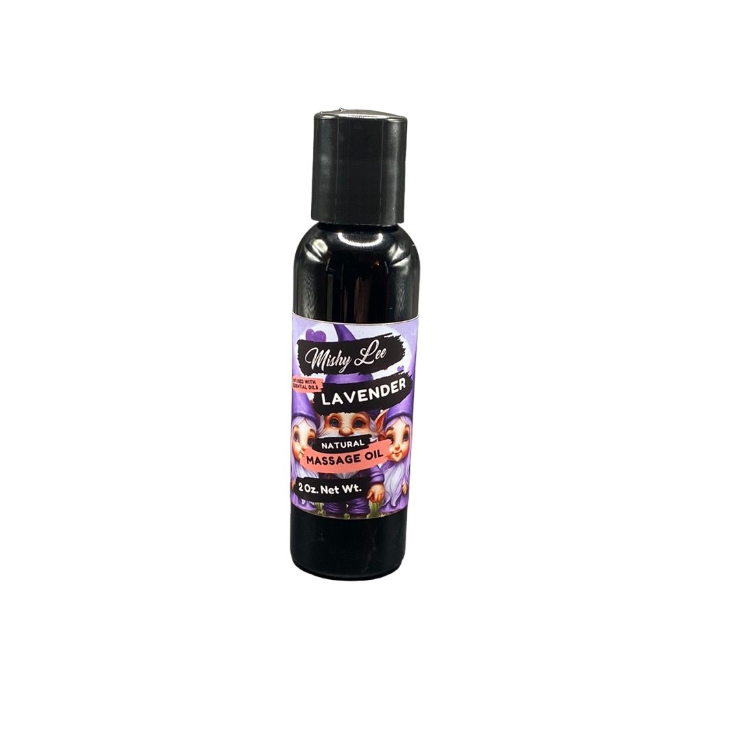 Lavender Natural Massage Oil with Essential Oils - 2 Oz.