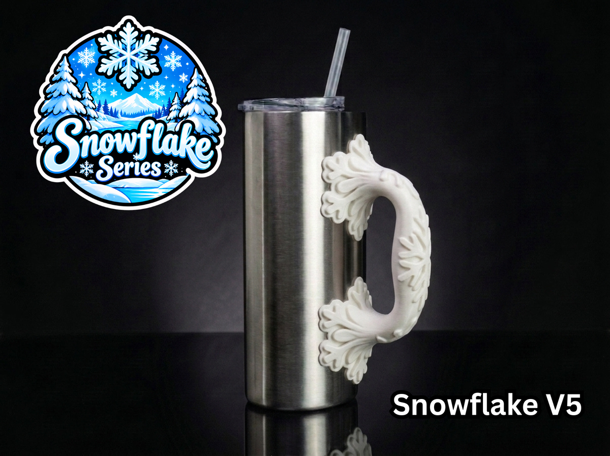 3D Printed Tumbler Handles - Multiple Designs - Snowflake Series