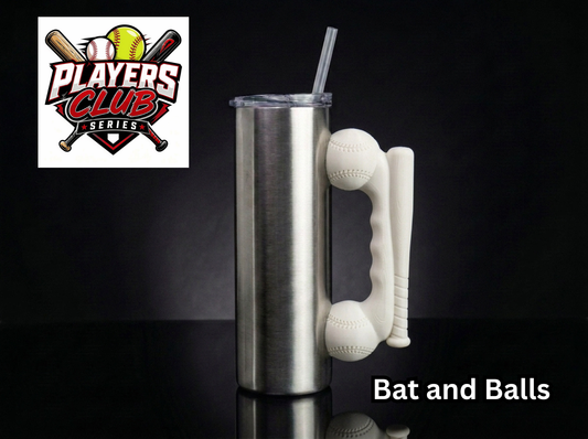 Bat and Balls Tumbler Handle 3D Printing STL – Digital Download