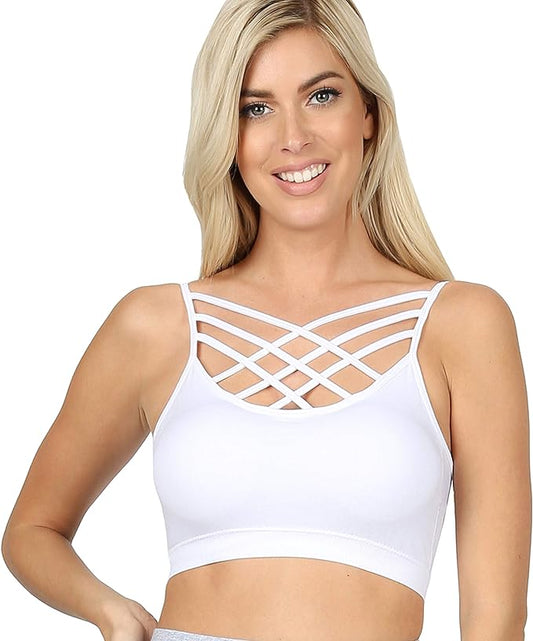 Seamless Triple Criss-Cross Padded Bralette NO PADS