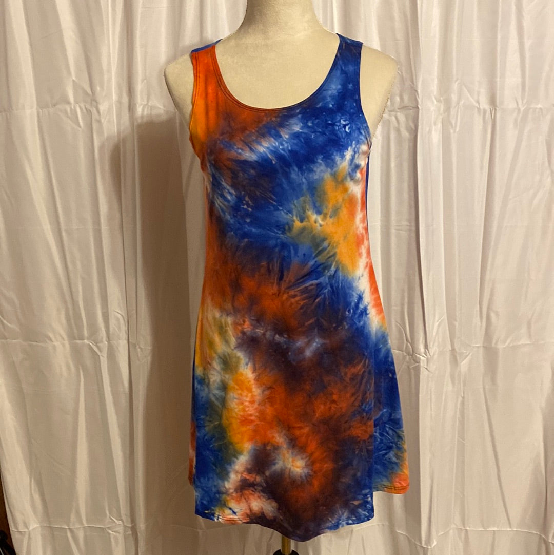 ROYAL BLUE TIE DYE  DRESS