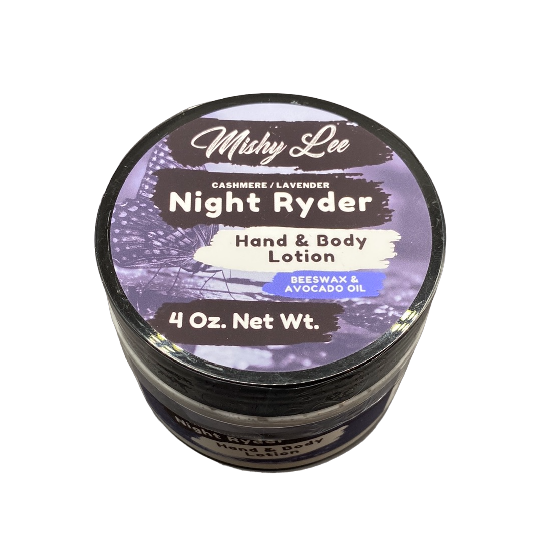 Night Ryder 4 Oz - Mishy Lee Beeswax and Avocado Hand & Body Lotion