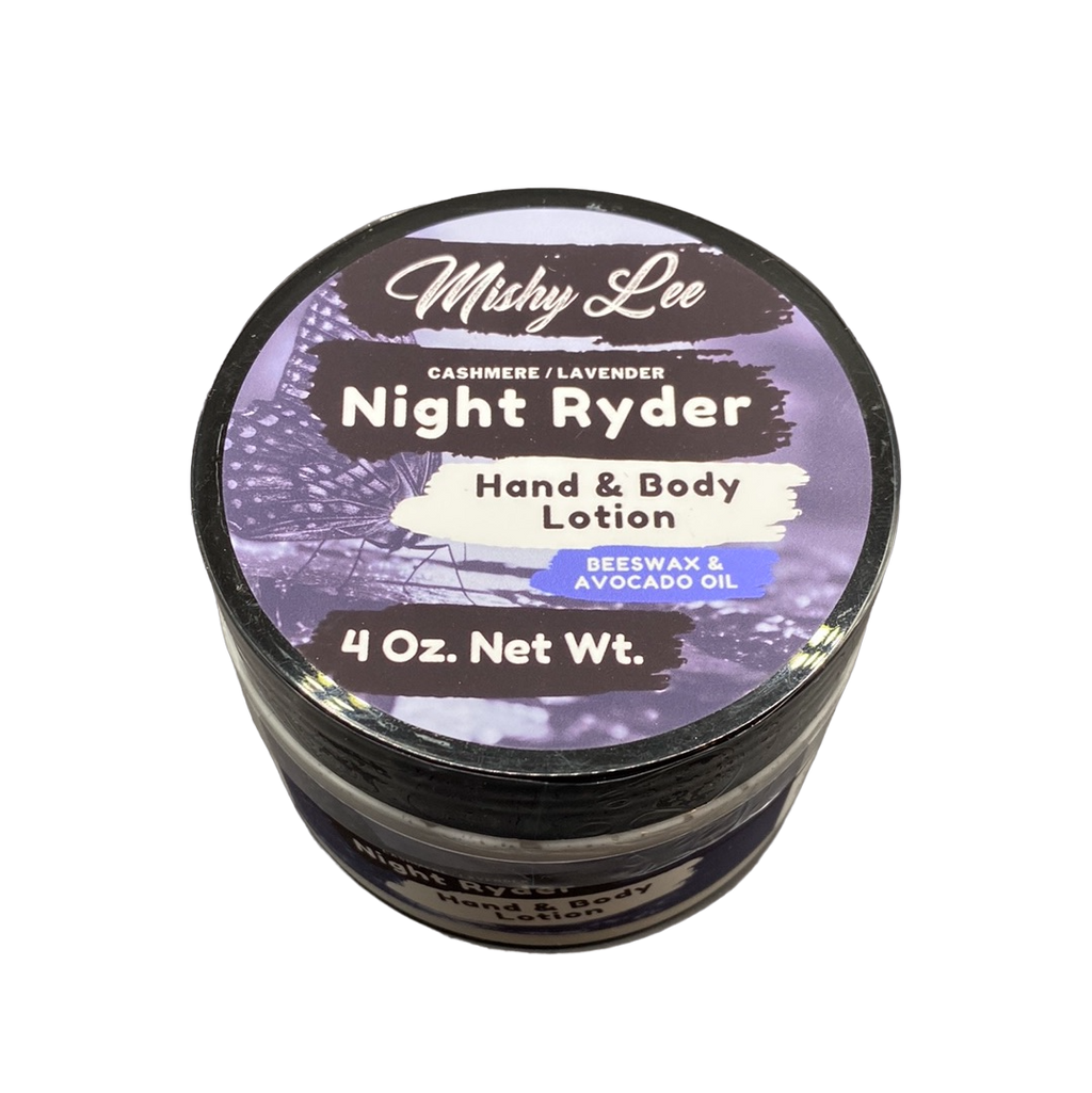 Night Ryder 4 Oz - Mishy Lee Beeswax and Avocado Hand & Body Lotion