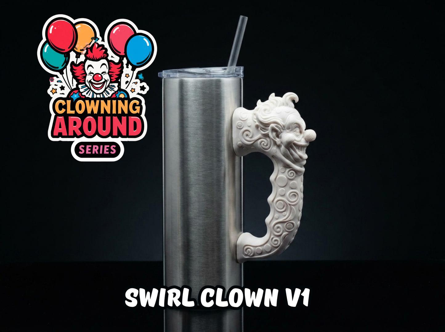 3D Printed Tumbler Handles - Multiple Designs - Clowning Around Series
