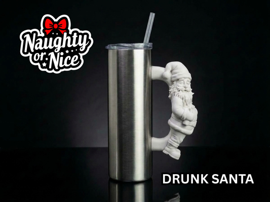 Drunk Santa Tumbler Handle 3D Printing STL – Digital Download
