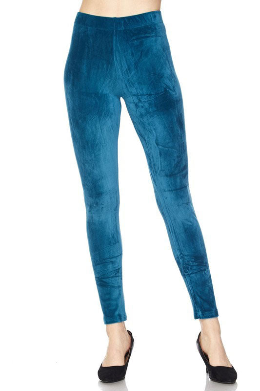 Super soft velvet bottoms feature a high elastic waistband