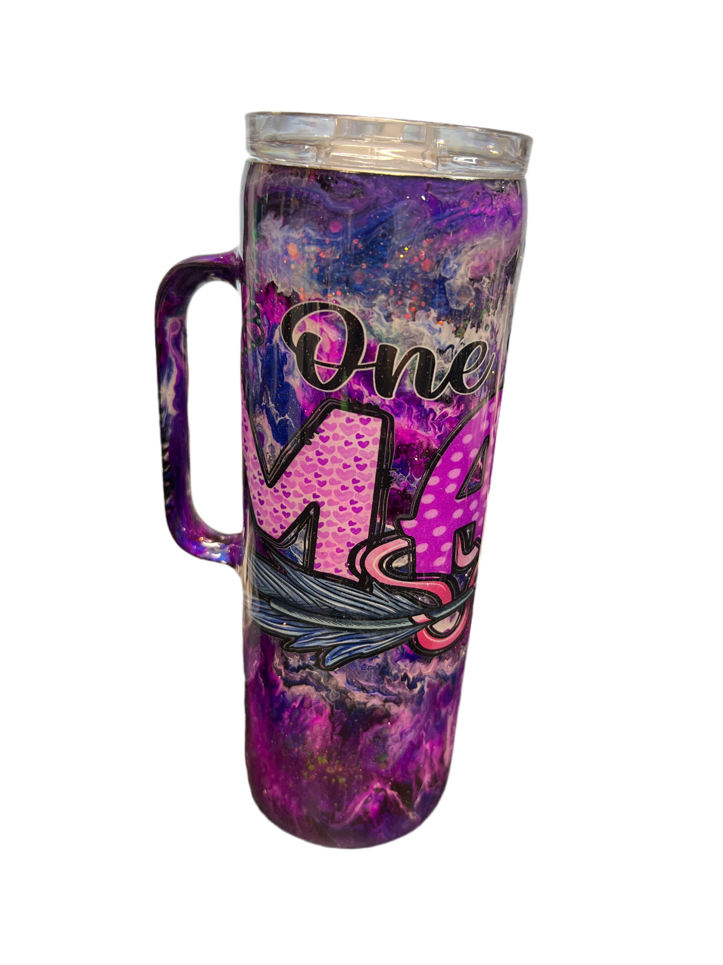 Custom Painted One Loved Mama Stainless Skinny Handle Tumbler w/Sliding Lid and Straw- 20 Oz (Copy)