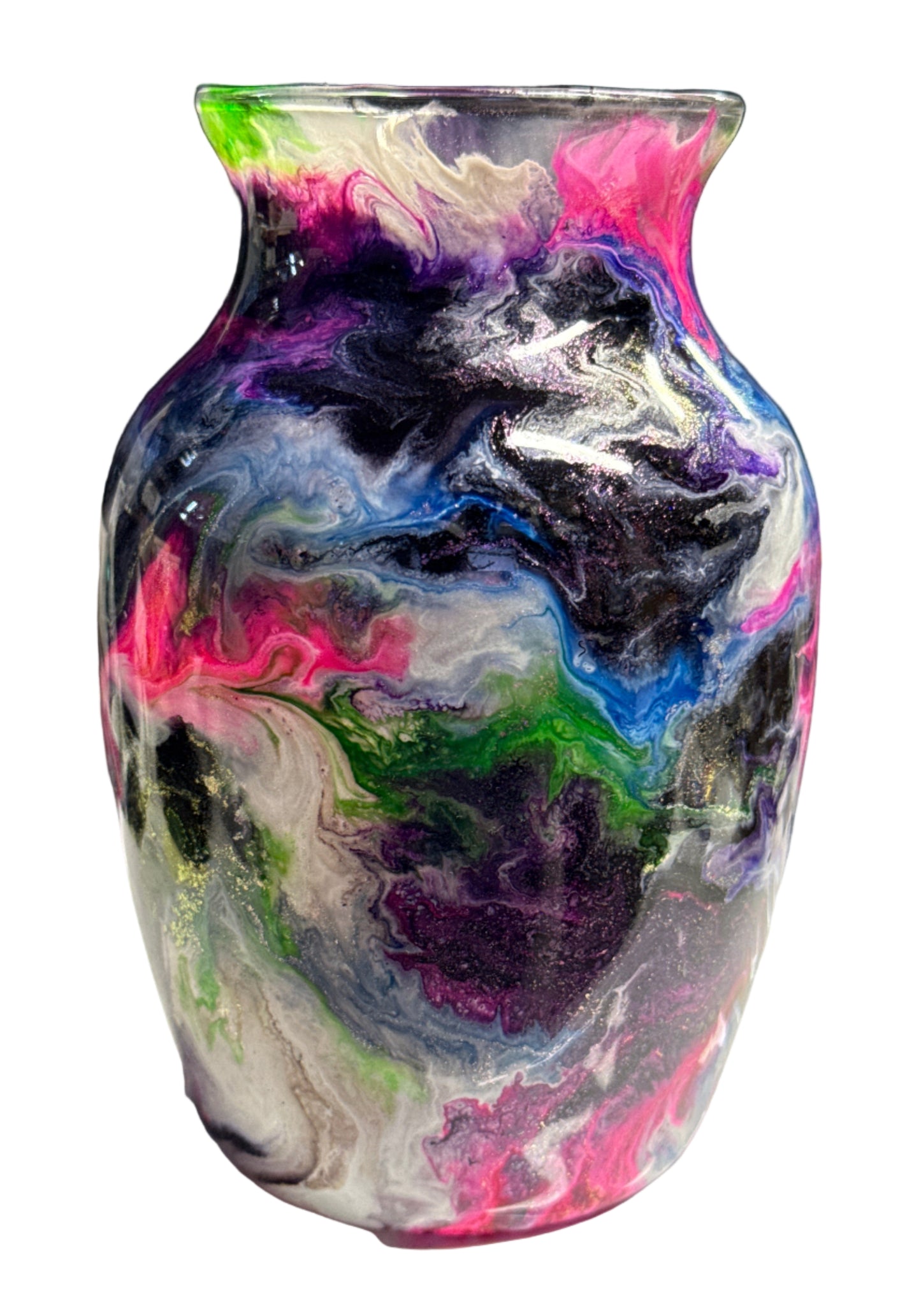 Hand Painted Vase - 7.25 x 4.5 (Multi-Color Swirl)