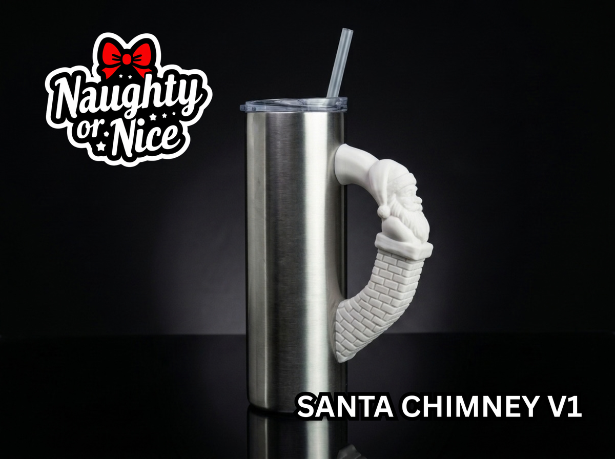 3D Printed Tumbler Handles - Multiple Designs - Naughty Or Nice Christmas Series