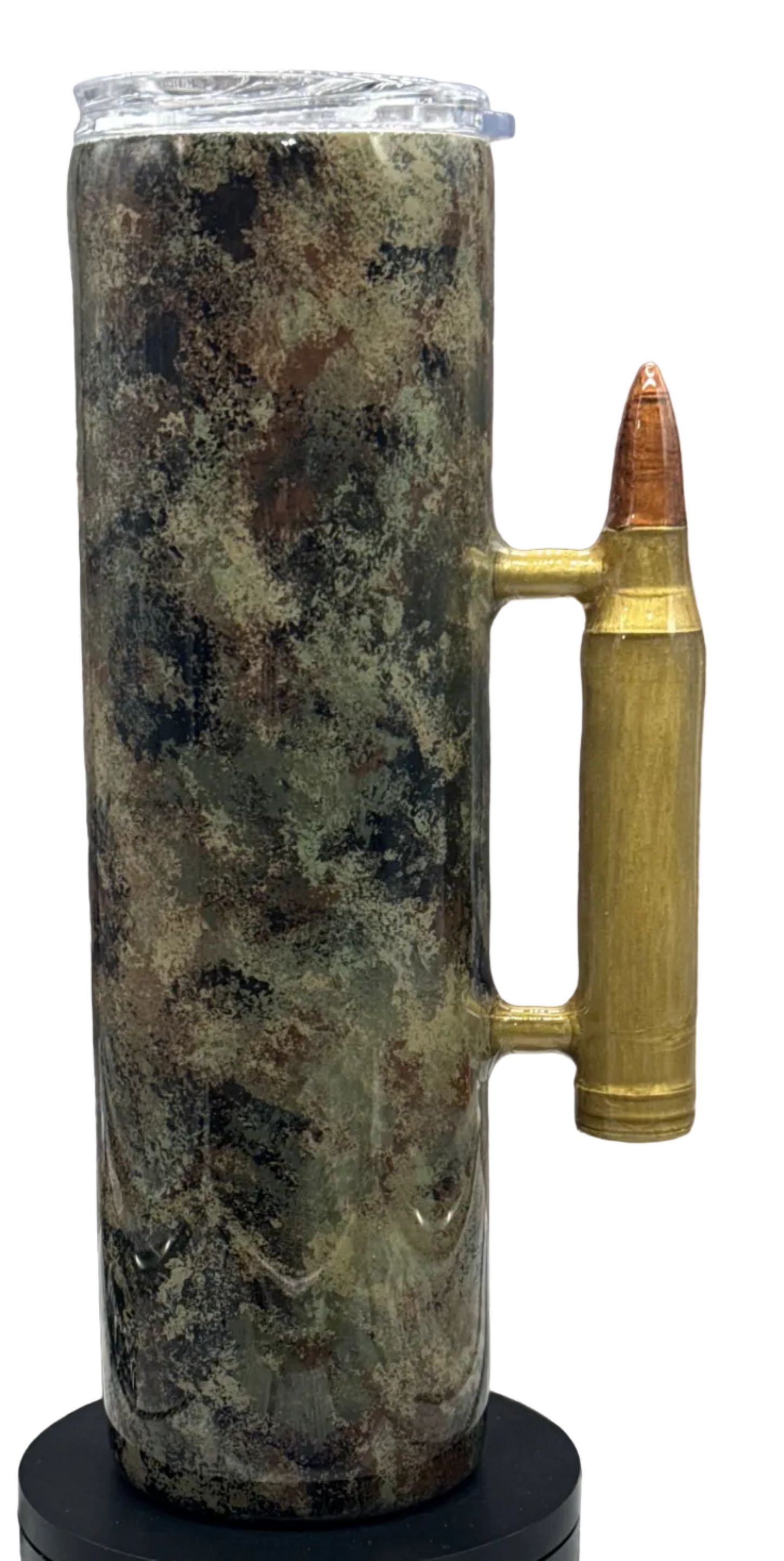 Custom Painted Camo Bullet Handle Tumbler - 35 Oz