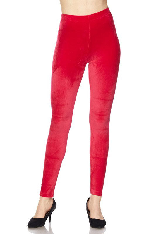 Super soft velvet bottoms feature a high elastic waistband