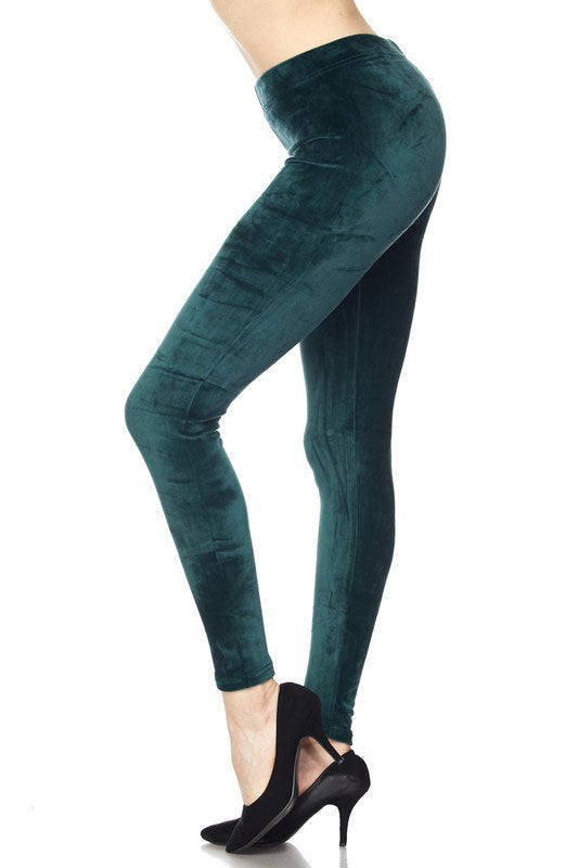 Super soft velvet bottoms feature a high elastic waistband