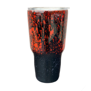 Custom Painted Black Red Wash Stainless Classic Curve Tumbler - 30 Oz