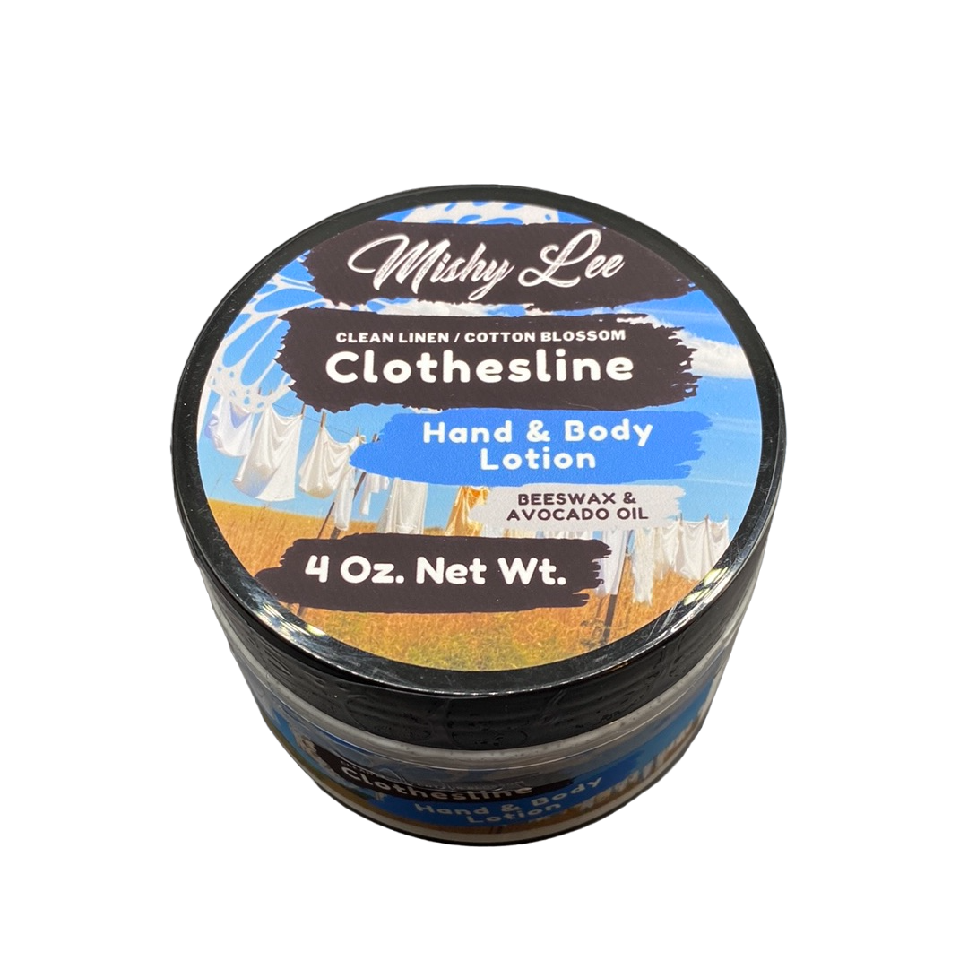 Clothesline 4 Oz - Mishy Lee Beeswax and Avocado Hand & Body Lotion