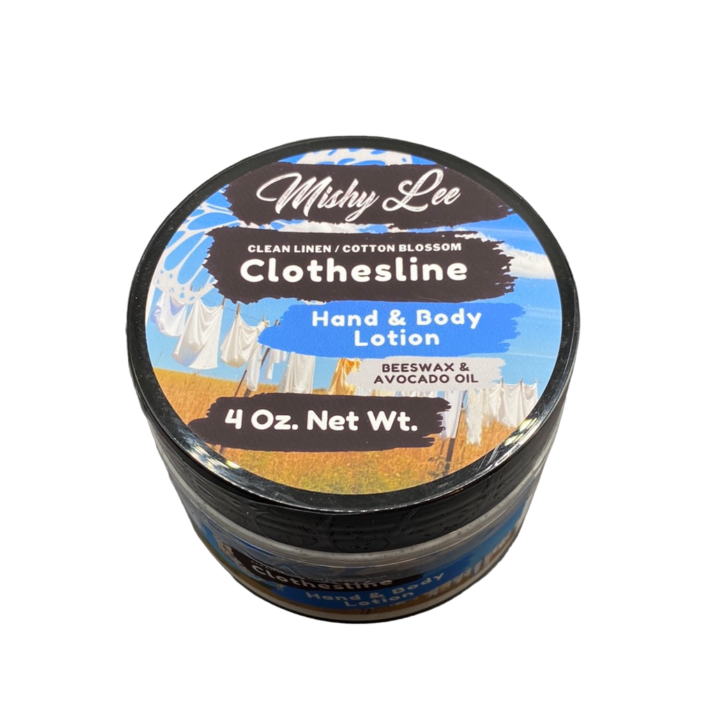 Clothesline 4 Oz - Mishy Lee Beeswax and Avocado Hand & Body Lotion