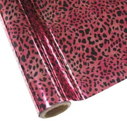 Metallic Textile Foil - Pink Leopard