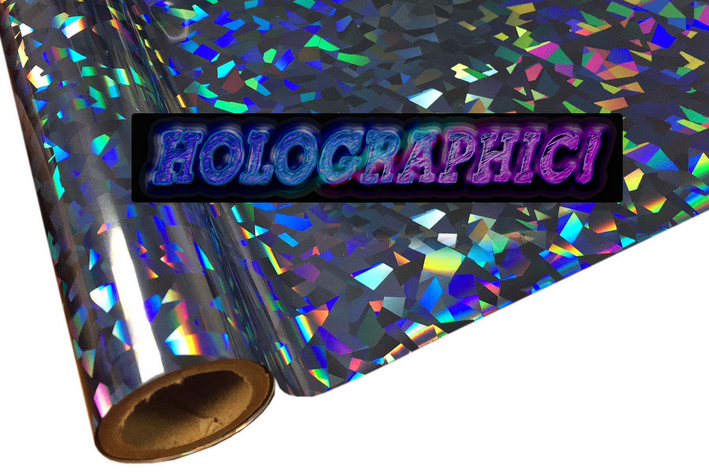 Metallic Holographic Textile Foil - Cracked Ice Blue