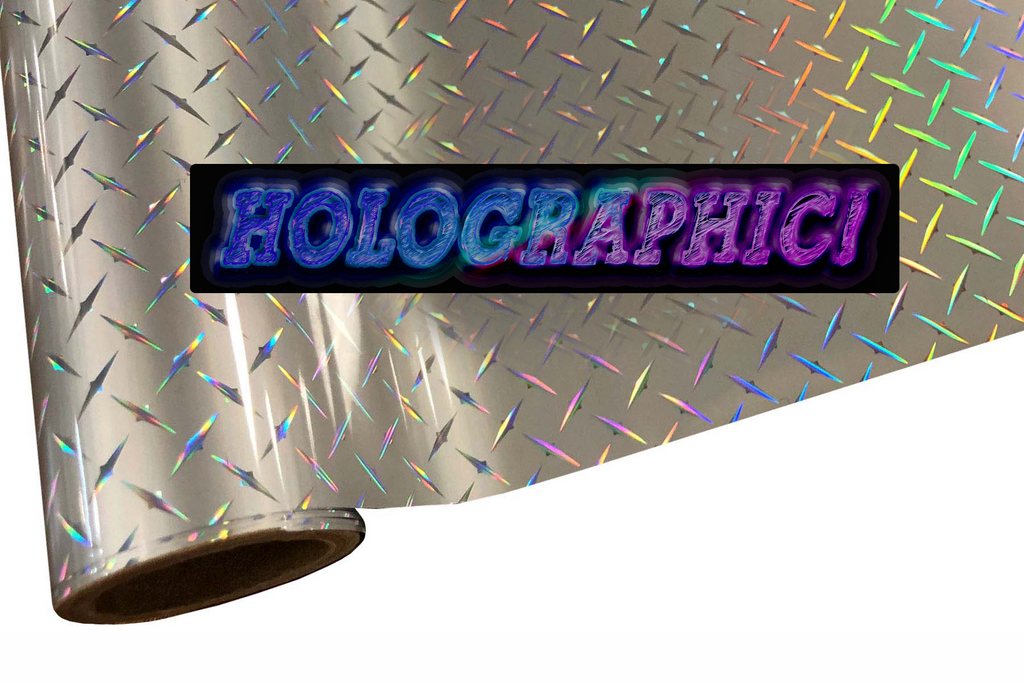 Metallic Holographic Textile Foil - Diamond Plate Rainbow