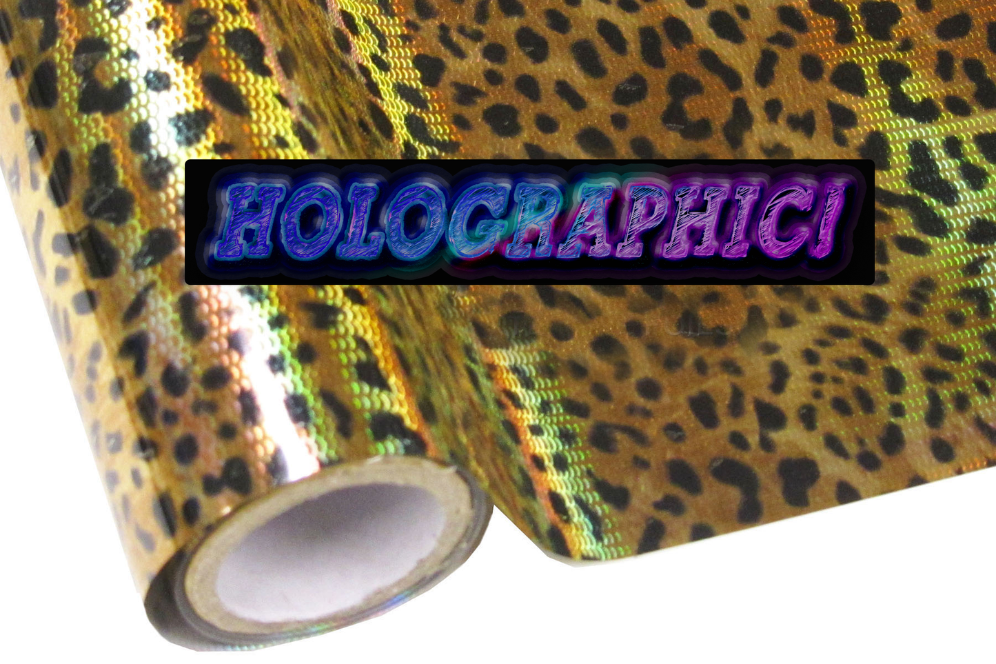 Metallic Holographic Textile Foil - Leopard