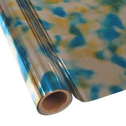 Metallic Textile Foil - Tie Dye Blue Gold