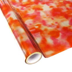 Metallic Textile Foil - Tie Dye Pink Orange