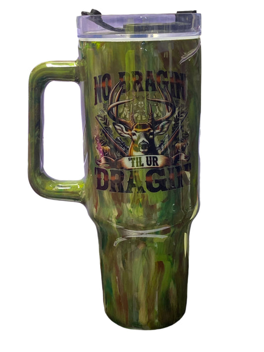 Hand Painted No Bragin Stainless Steel Traveler Tumbler - 40 Oz