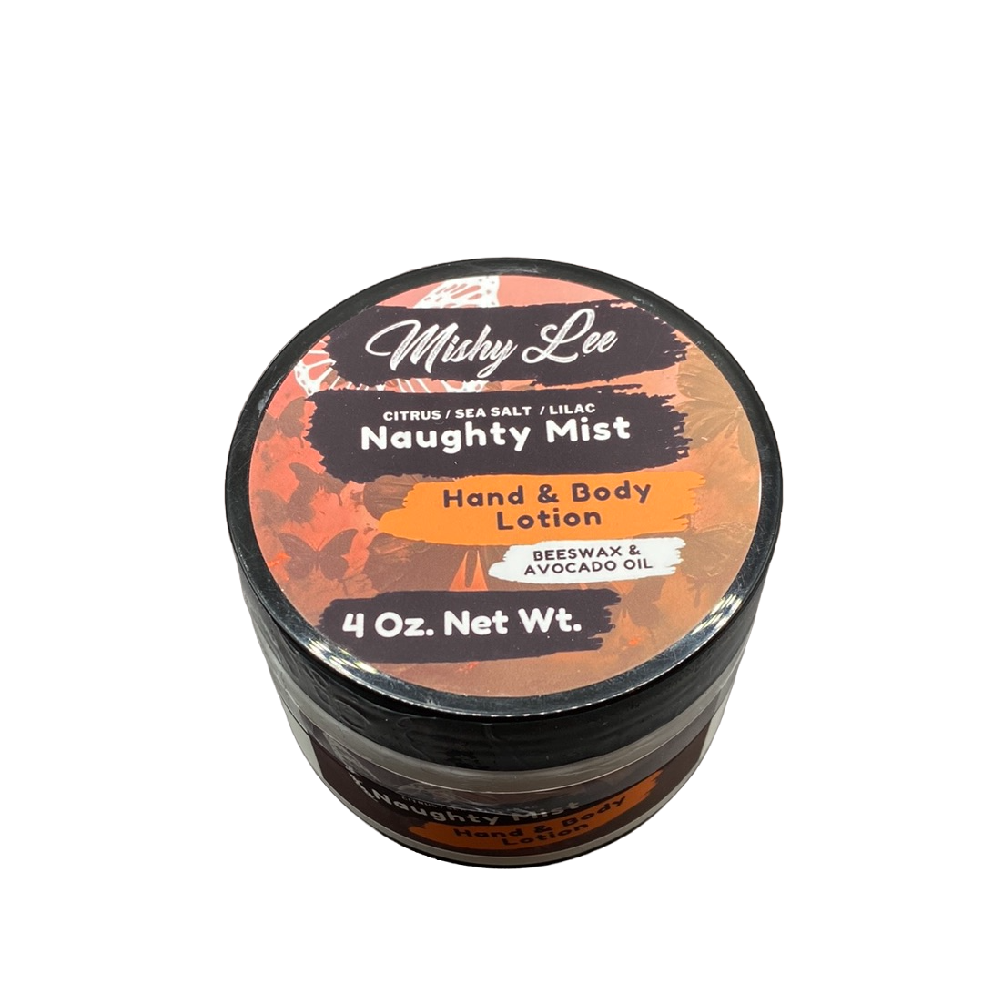 Naughty Mist 4 Oz - Mishy Lee Beeswax and Avocado Hand & Body Lotion