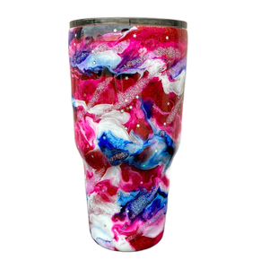 Custom Painted Glitter Swirl Stainless Classic Curve Tumbler - 30 Oz