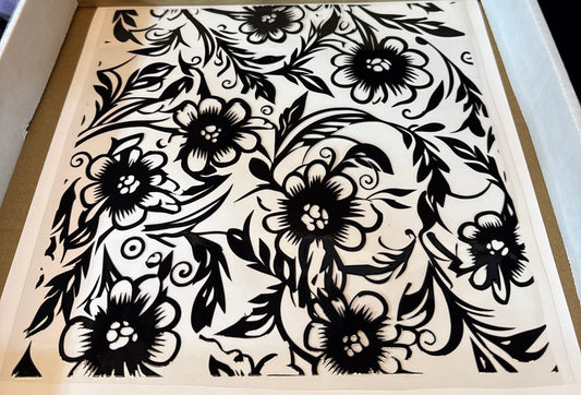 Black Wavy Floral - #17