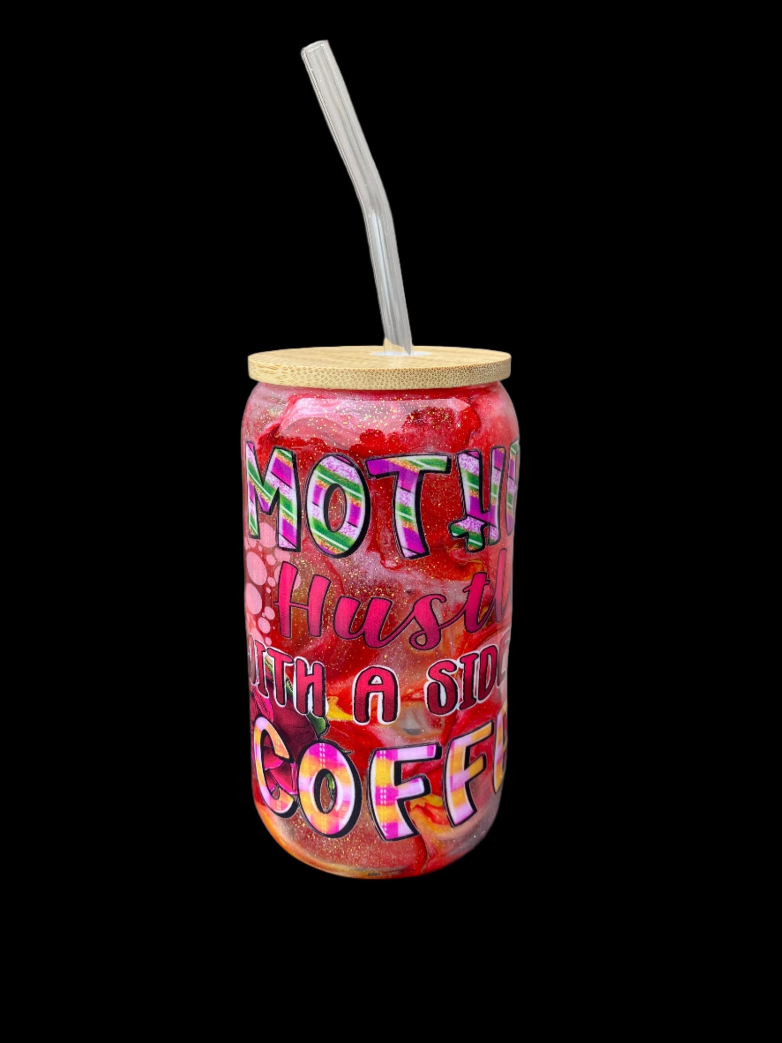 Custom Painted Mother Hustler Glass Tumbler - 18 Oz