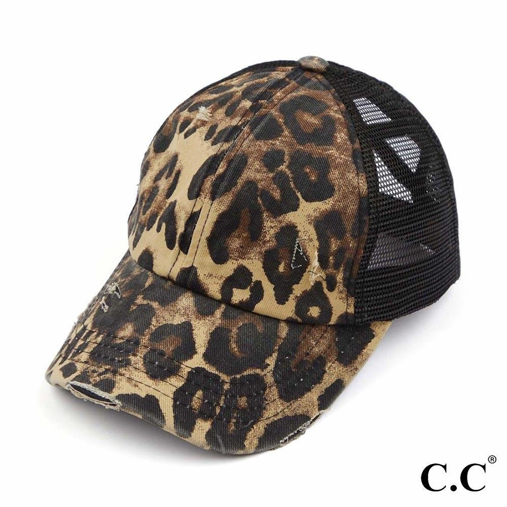 CC BT-780 Baby Leopard Criss-Cross Baseball Cap.