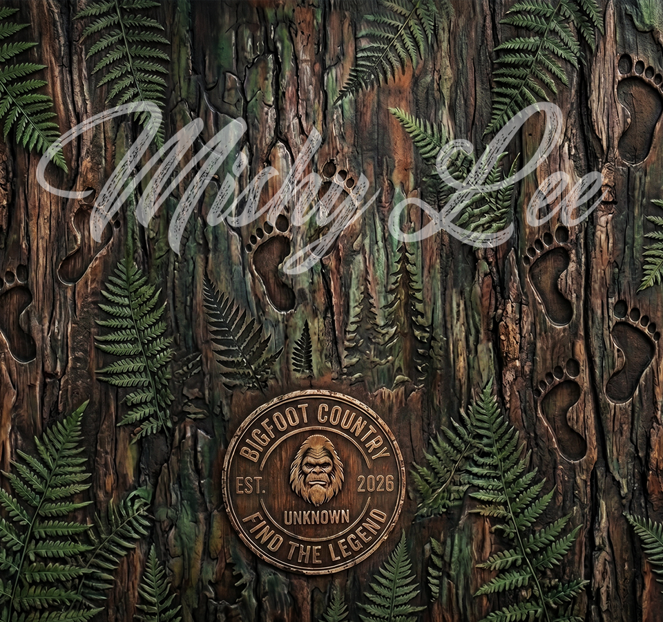 20 Oz Straight Tumbler Background - Bigfoot Country - Digital Art