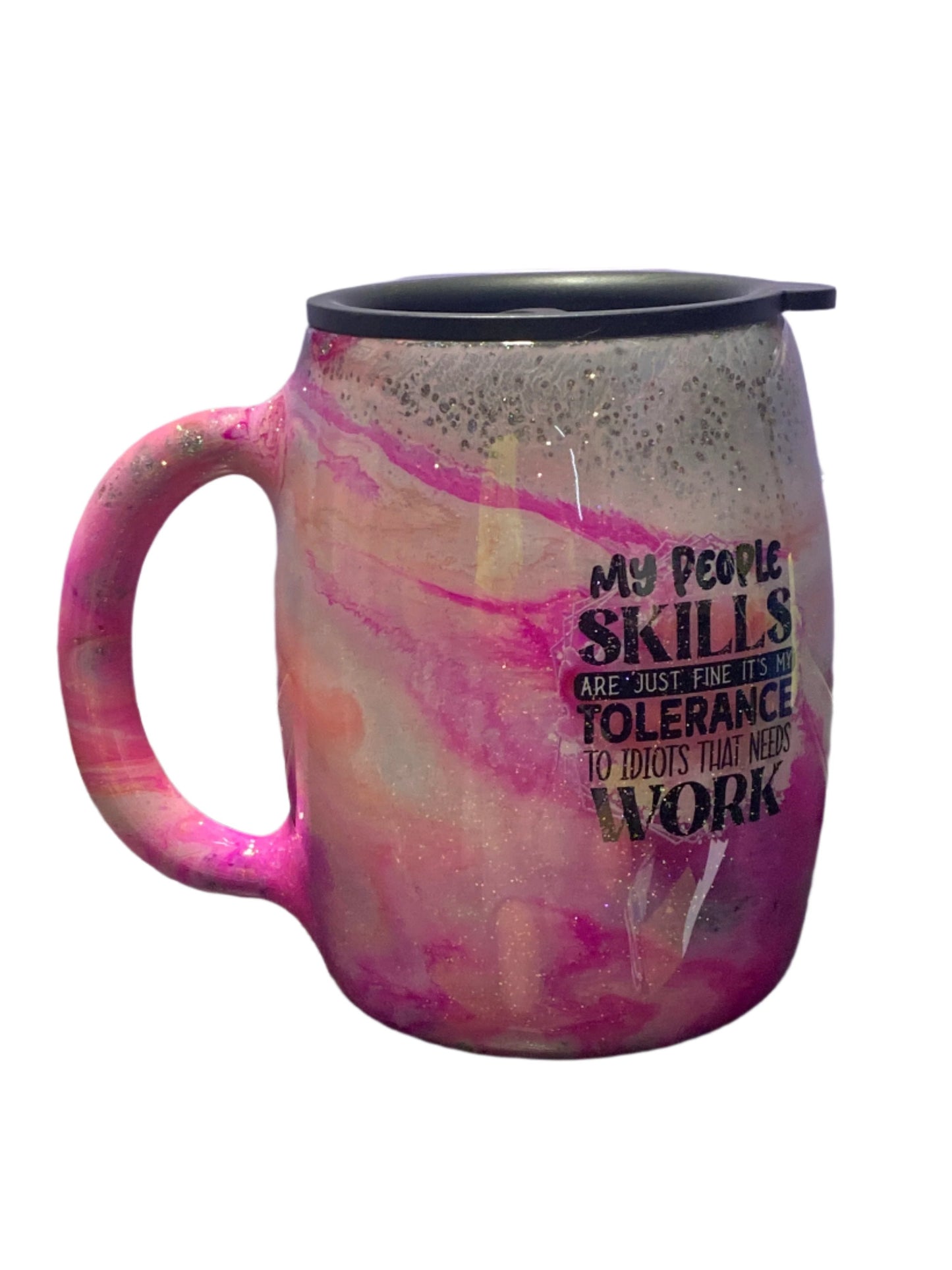 Custom Painted People Skills Stainless Steel Coffee Mug - 14 Oz