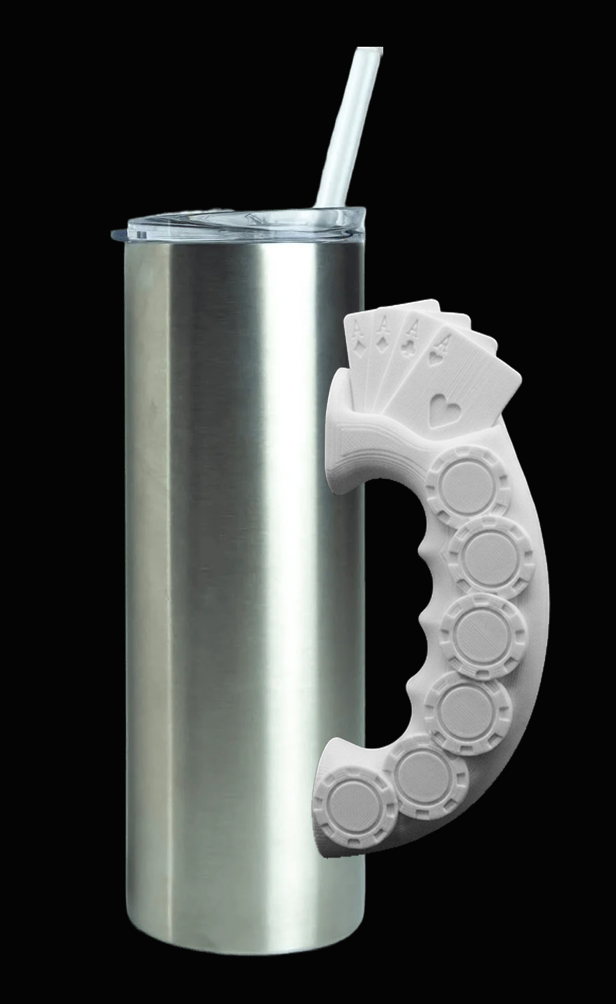 Cards and Chips Tumbler Handle 3D Printing STL – Digital Download