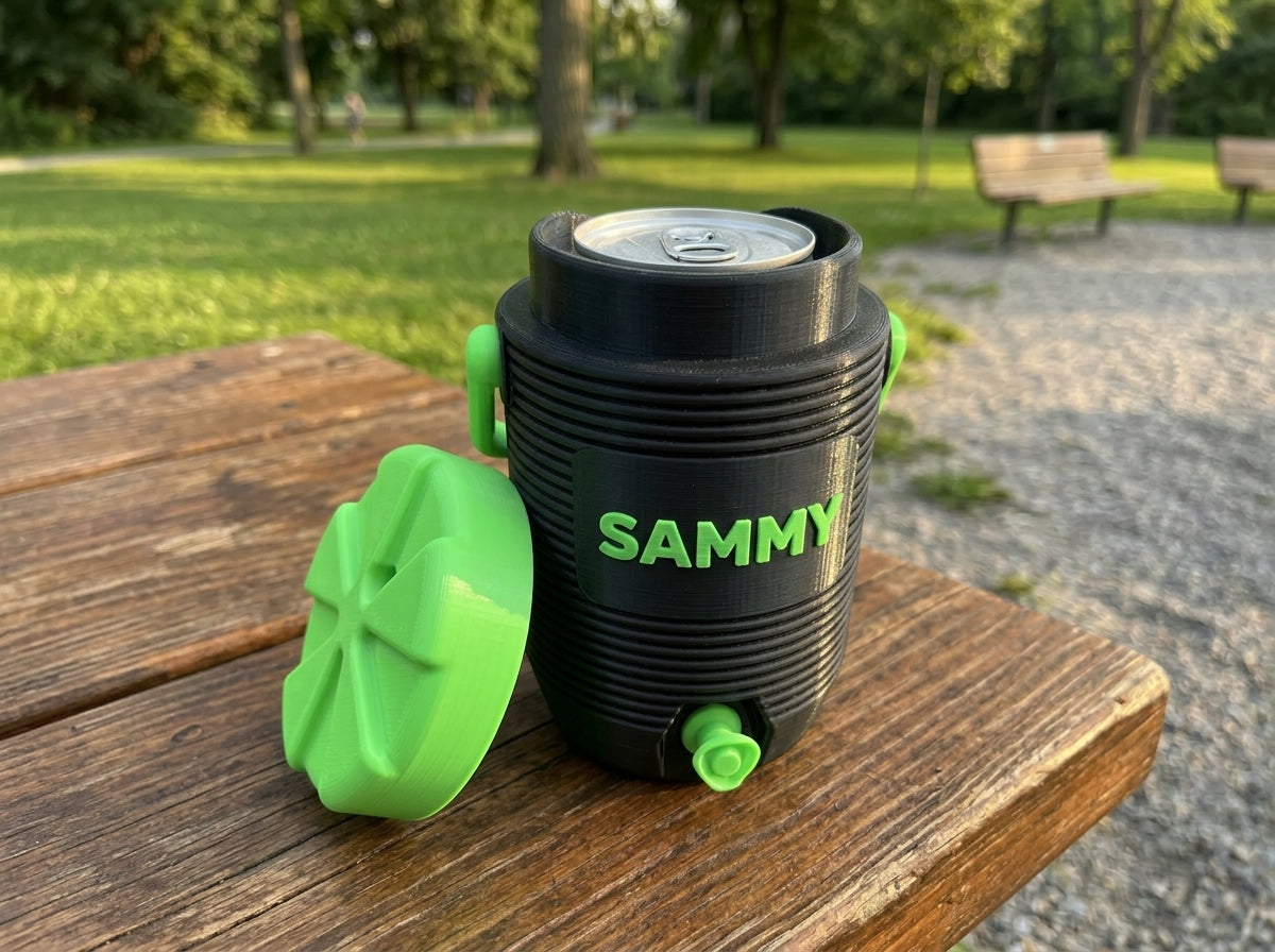 3D Printed Classic Cooler Can Holder - Customizable