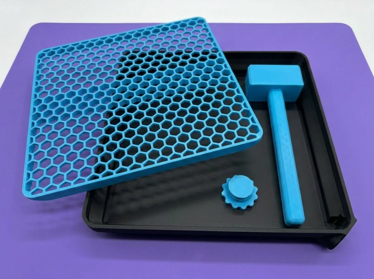 3D Printed Glitter Catch Tray / Hammer Combo