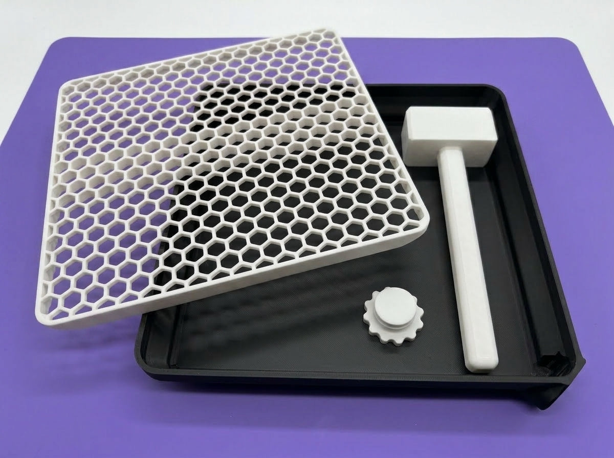 3D Printed Glitter Catch Tray / Hammer Combo