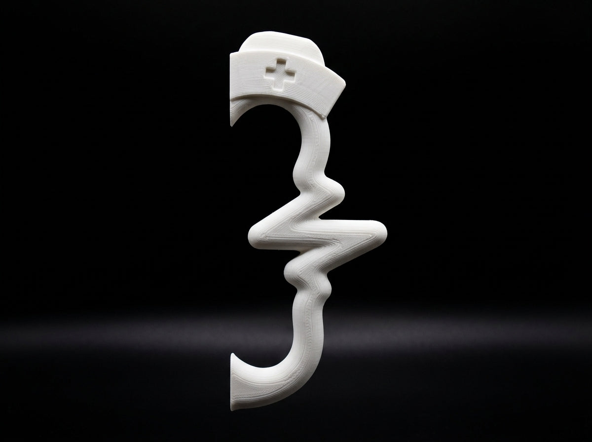 Nurse Heartbeat Tumbler Handle 3D Printing STL – Digital Download