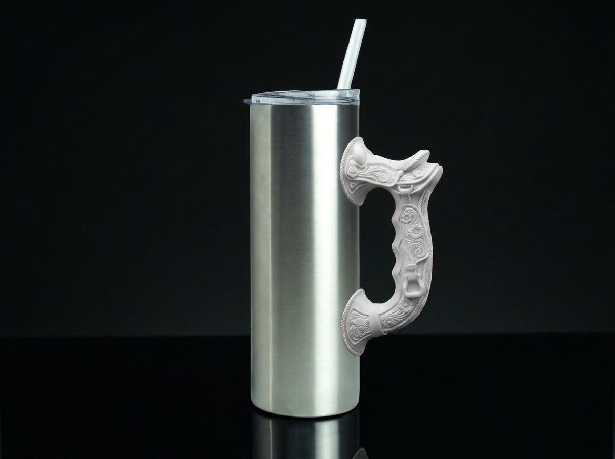 Floral Saddle Tumbler Handle 3D Printing STL – Digital Download