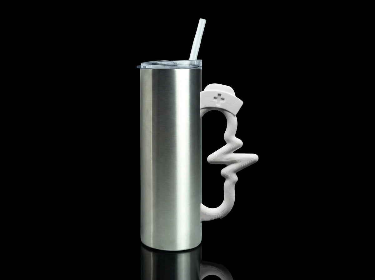 Nurse Heartbeat Tumbler Handle 3D Printing STL – Digital Download