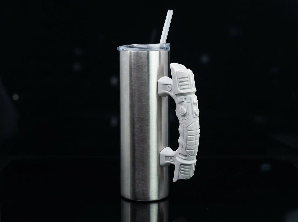 Futuristic Light Gripper V2 Tumbler Handle 3D Printing STL – Digital Download