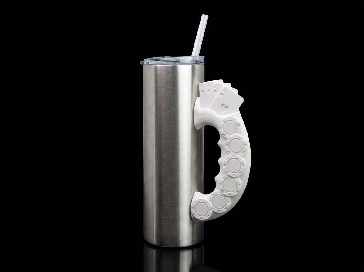 Cards and Chips Tumbler Handle 3D Printing STL – Digital Download
